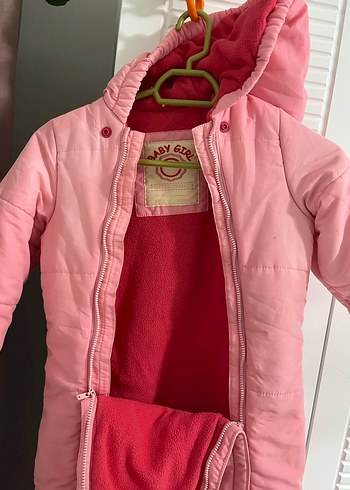 Kız Bebek Pembe Fermuarlı Tulumu - Görsel 2