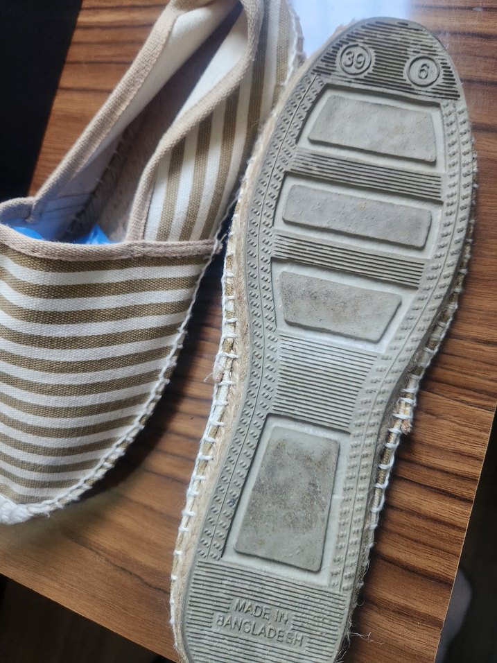 Bej Çizgili Kadın Dolgu Topuk Espadril - Görsel 2