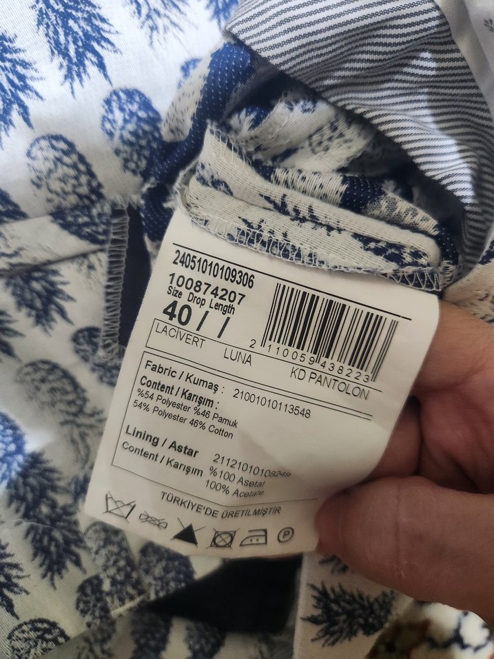 Gri Baskılı Kadın Kumaş Pantolon - Görsel 4