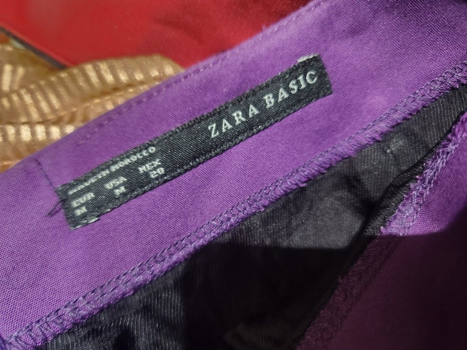 Fermuarlı Mor Midi Mini Etek - Görsel 3