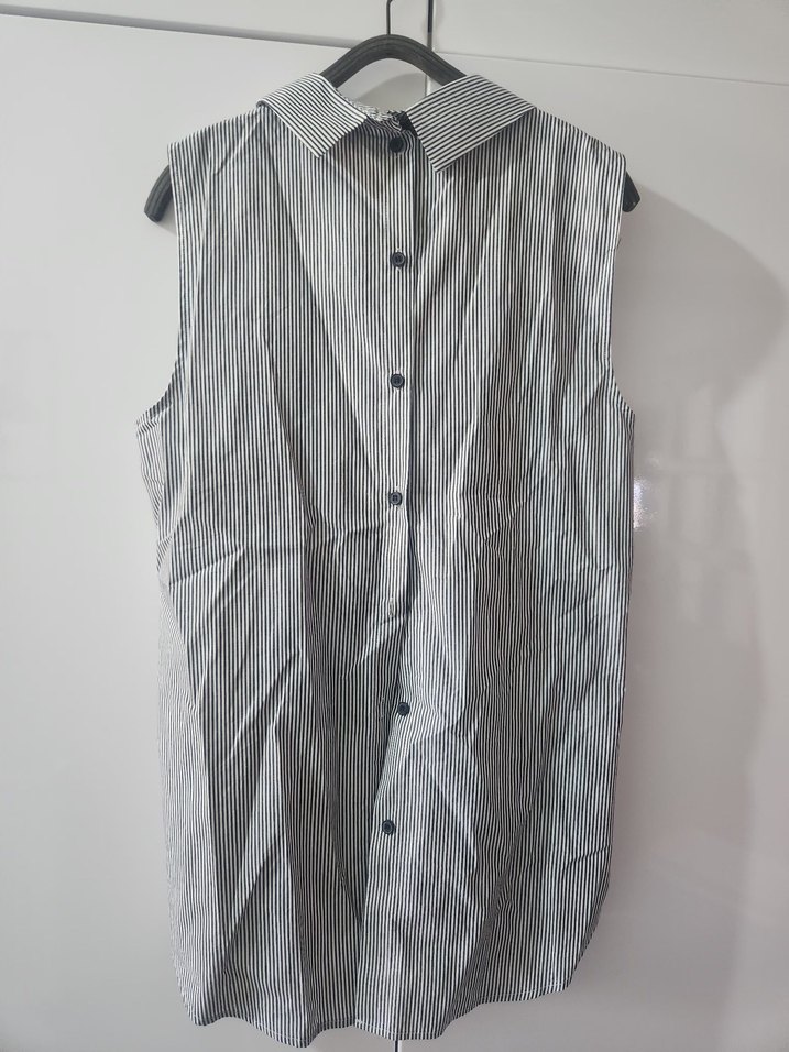 Nakış Detaylı Gri Kolsuz Gömlek - Görsel 2