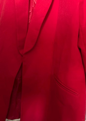 Kırmızı Kadın Blazer Ceket - Görsel 3