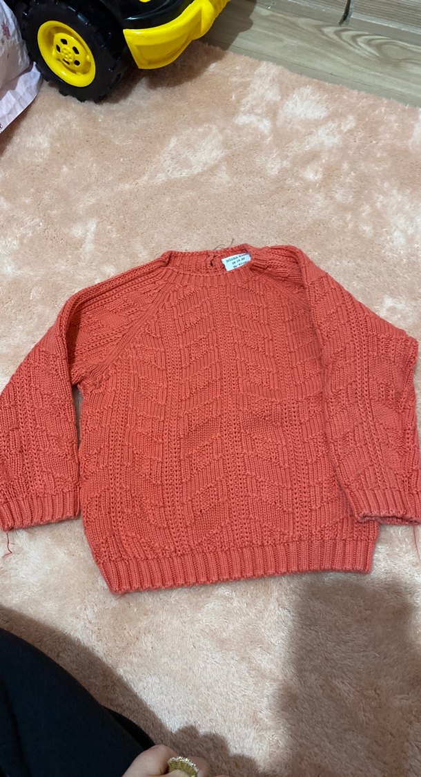 Gri Kız Çocuk Triko Kazak - Görsel 2