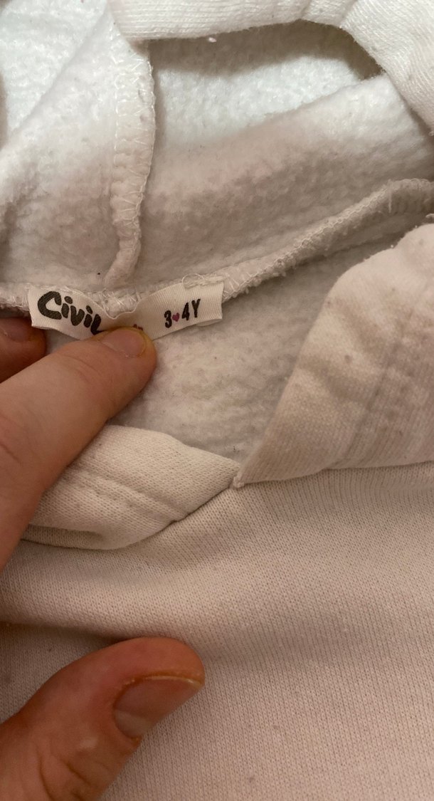 Kız Çocuk Beyaz Kapüşonlu Sweatshirt - Görsel 4