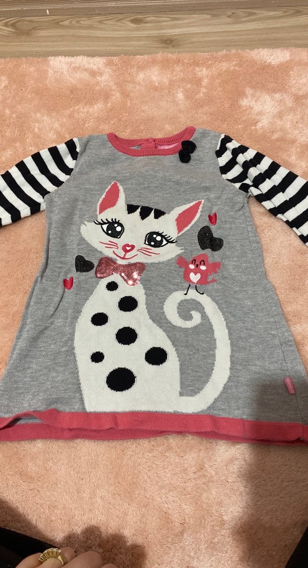 Kız Çocuk Uzun Kollu Triko Elbise - Görsel 2