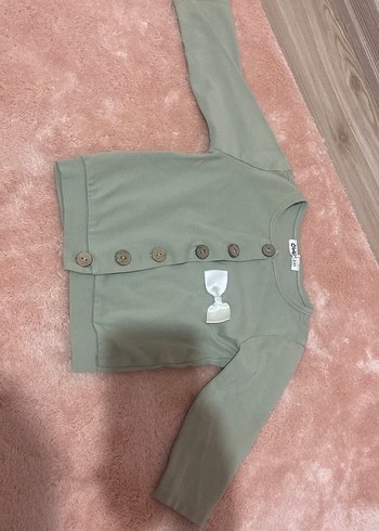 Kız Çocuk Düğmeli Pamuklu Hırka - Görsel 2