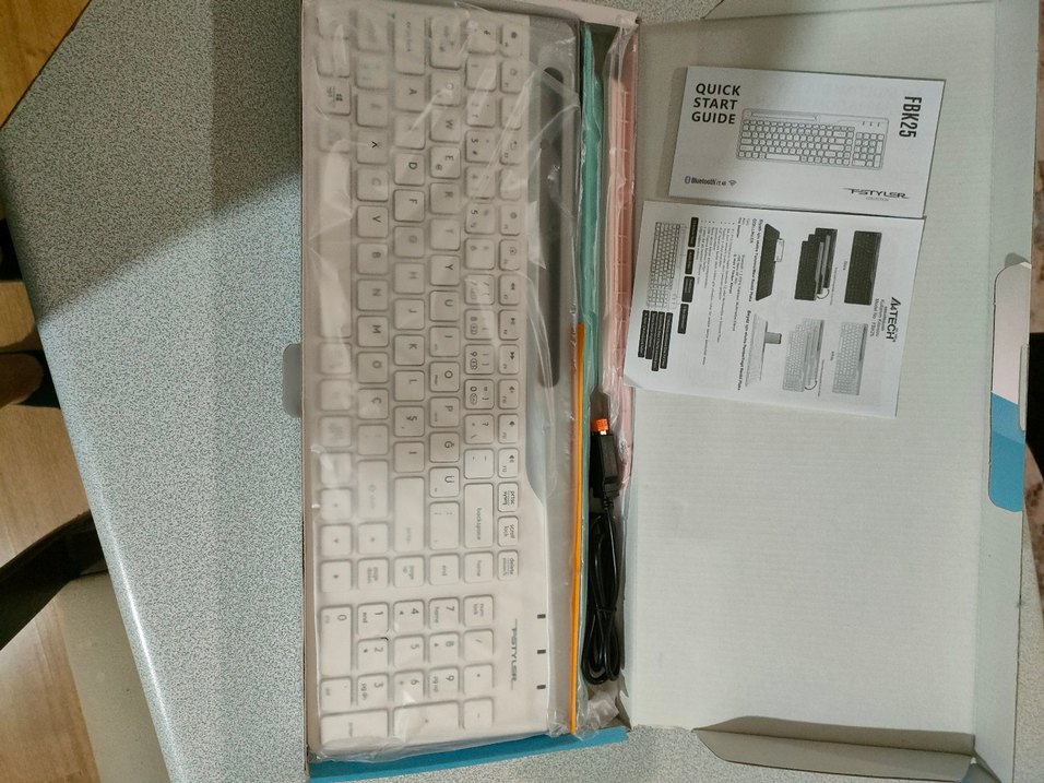 A4TECH FSTYLER FBK25 Kablosuz Beyaz Klavye - Görsel 3