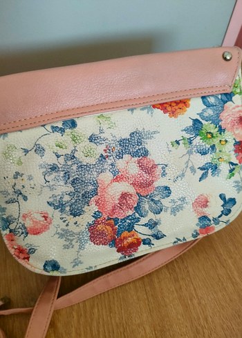 Pembe Çiçek Desenli Çanta - Görsel 5