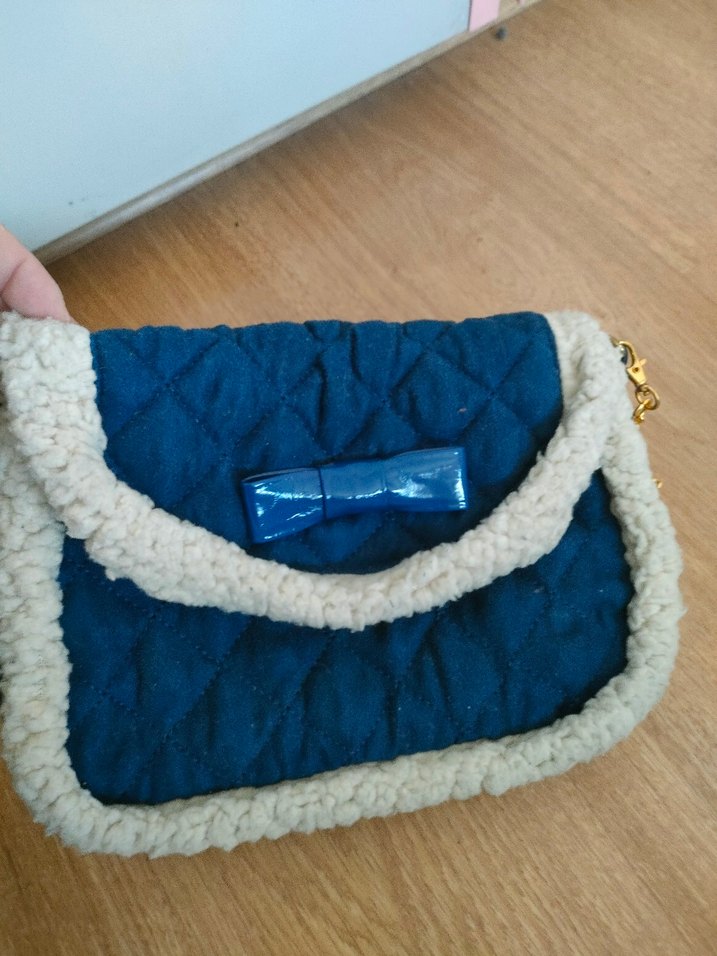 Zincir Detaylı Mavi Kadın Çanta - Görsel 2