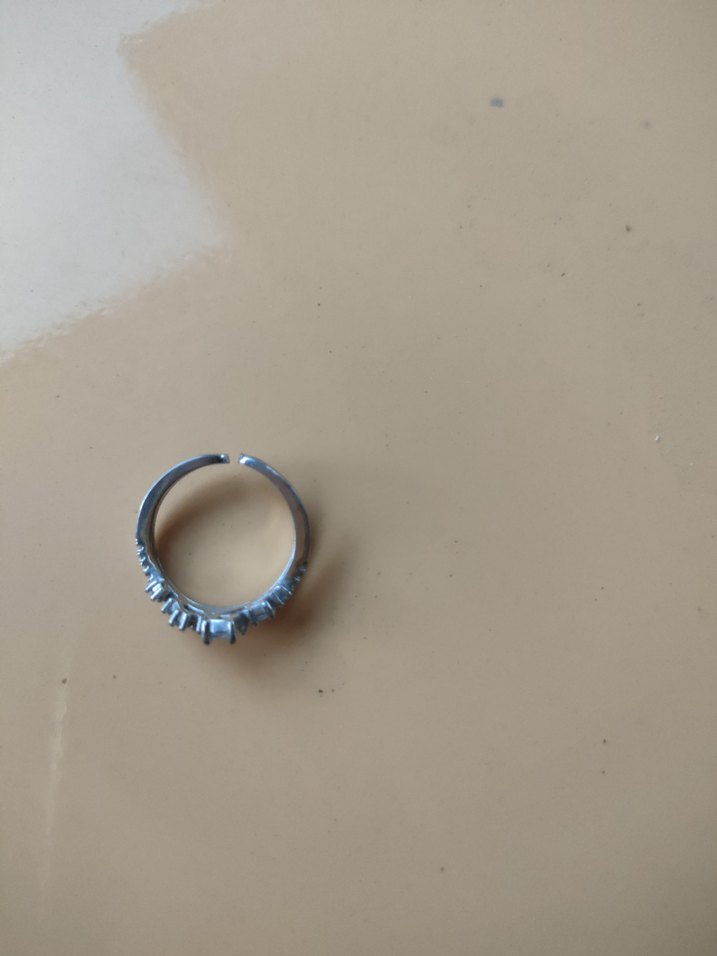 Kadın Gri Payetli Minimalist Yüzük - Görsel 2