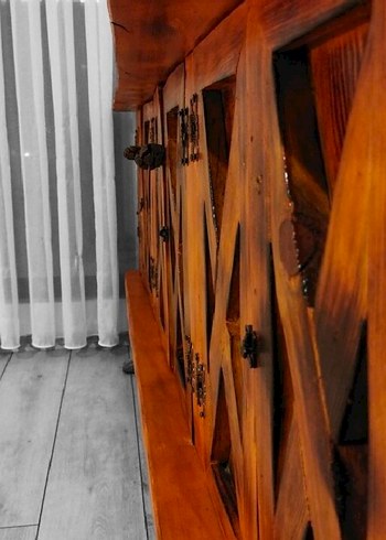 Masif ağaç Ceviz Salon konsol 180 cm - Görsel 4