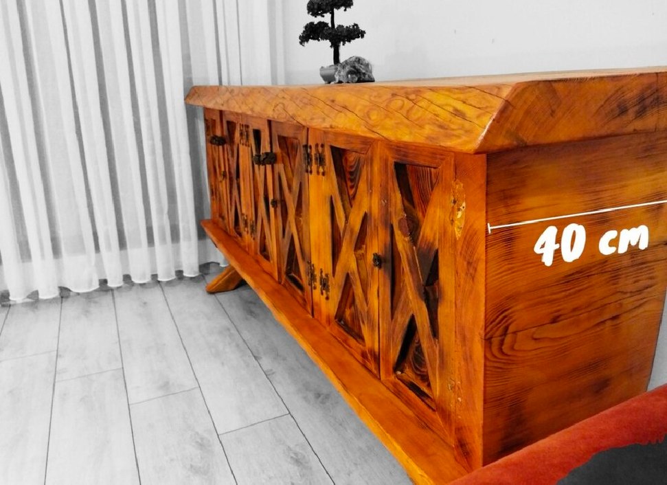 Masif ağaç Ceviz Salon konsol 180 cm - Görsel 2