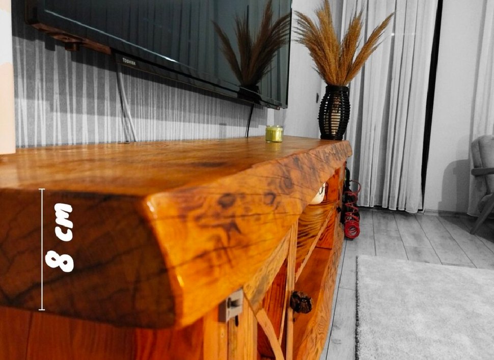 Masif Ağaç TV Ünitesi - Ceviz & Köknar - Görsel 3