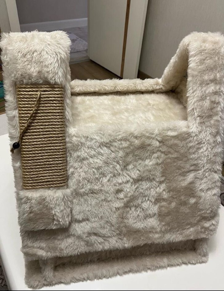 Beyaz Peluş Kedi Evi - Görsel 3