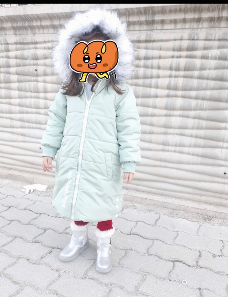Kız Çocuk Kapüşonlu Puff Mont - Görsel 2