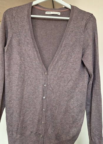 Düğmeli V Yaka Bej Kadın Hırka - Görsel 3