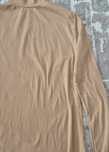 Bej Kadın Boğazlı Uzun Kollu Triko - Görsel 5