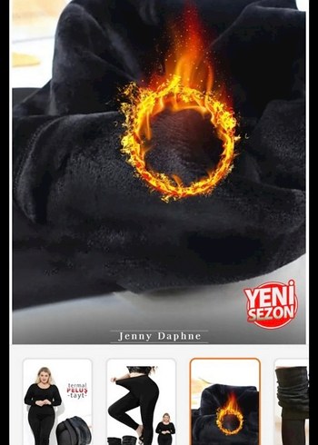 Yüksek Bel Siyah Kadın Termal Tayt - Görsel 3