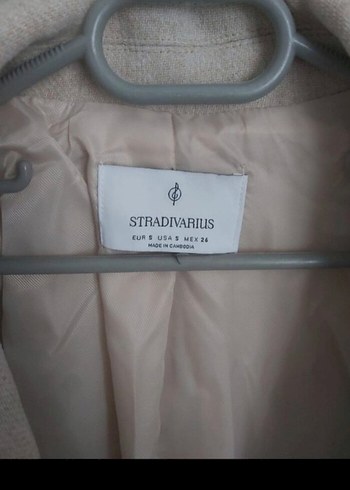 Bej Uzun Kesim Düğmeli Kadın Keten Kaban - Görsel 5