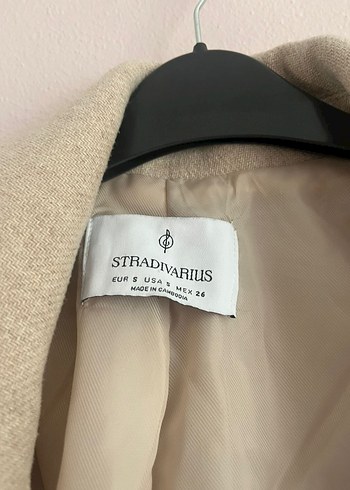 Bej Uzun Kesim Düğmeli Kadın Keten Kaban - Görsel 4