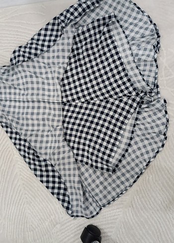 Ekose Desenli Pilili Midi Etek - Görsel 2