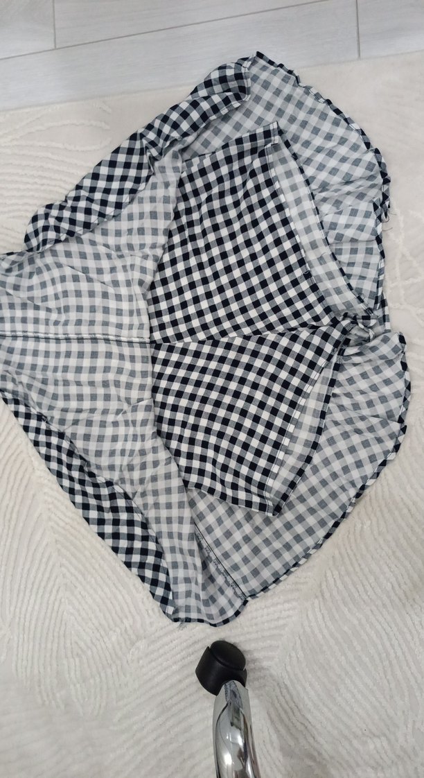 Ekose Desenli Pilili Midi Etek - Görsel 2