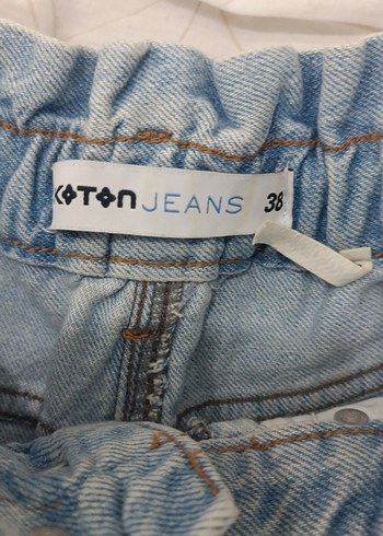 Koton Düğmeli Buz Mavisi Denim Şort