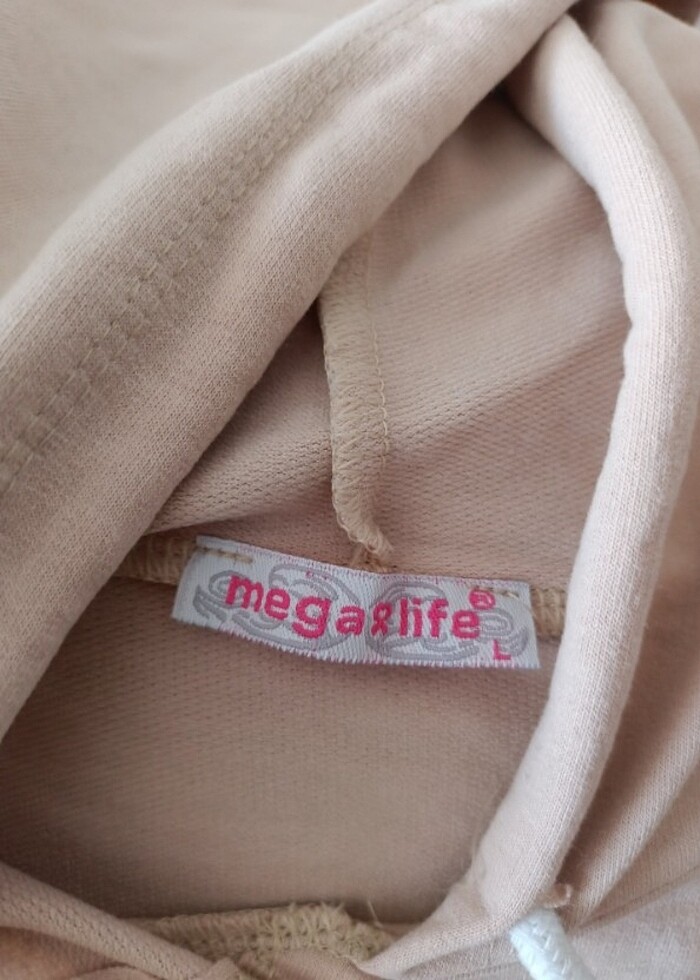 Açık Pudra Pembe Kapşonlu Sweatshirt  - Görsel 2