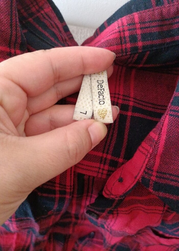 Kırmızı ve Siyah Kareli Uzun Gömlek  - Görsel 3