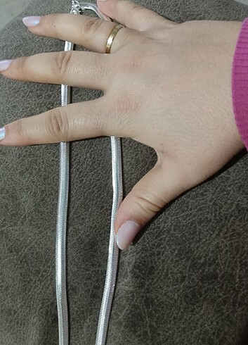 925 Ayar Gümüş kaplama çelik. İtalyan Zincir Kolye - Görsel 4