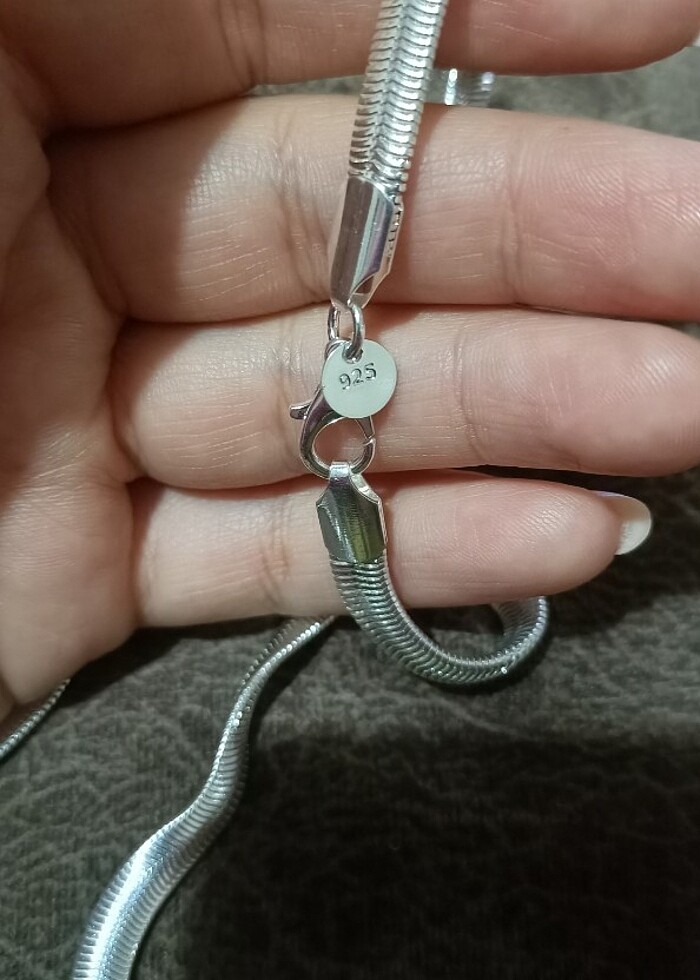 925 Ayar Gümüş kaplama çelik. İtalyan Zincir Kolye - Görsel 2