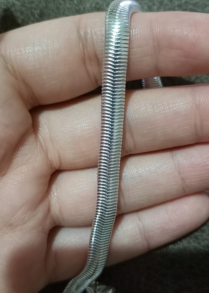 925 Ayar Gümüş kaplama çelik. İtalyan Zincir Kolye - Görsel 3