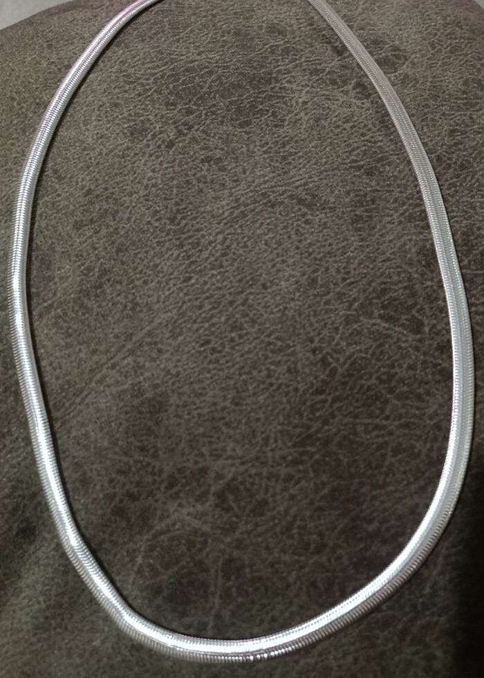 925 Ayar Gümüş kaplama çelik. İtalyan Zincir Kolye - Görsel 5