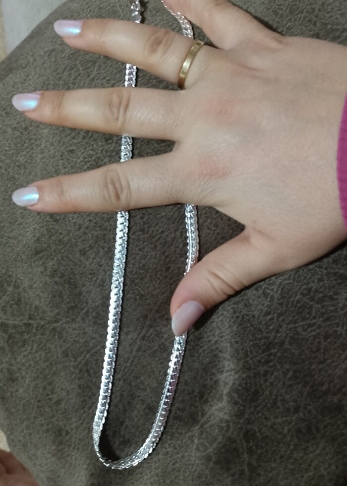 925 Ayar Gümüş Unisex Zincir - Görsel 4