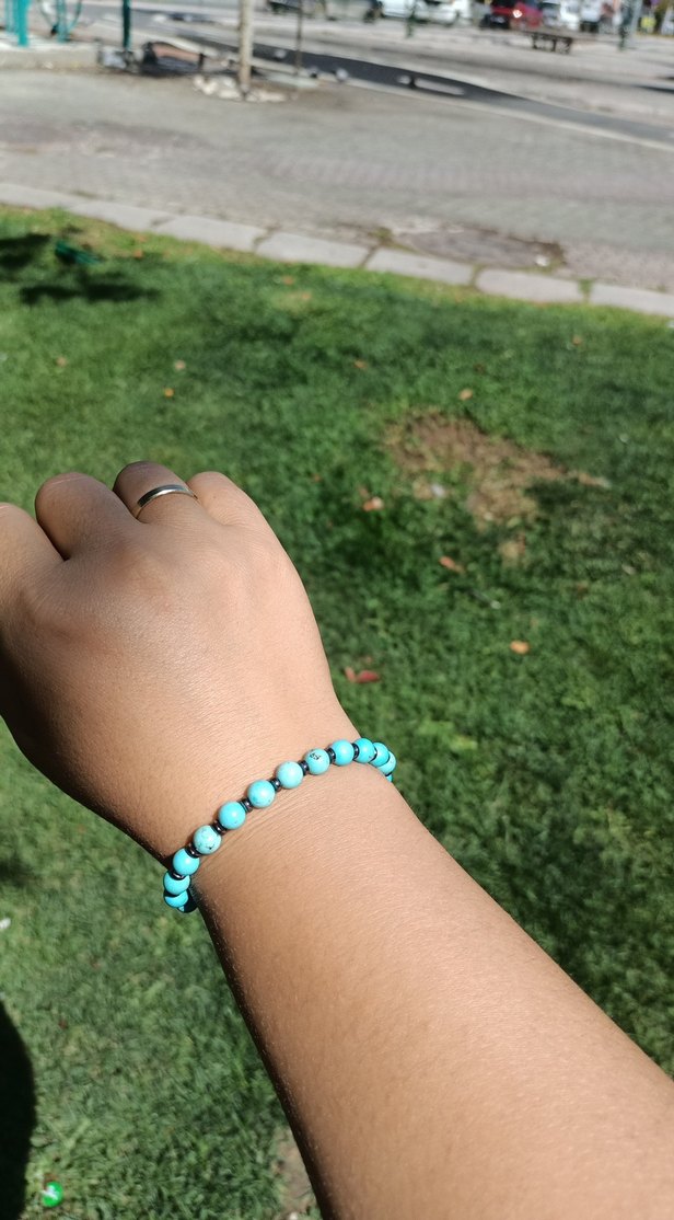 Turkuaz ve Hematit Boncuklu Kadın Bileklik - Görsel 3