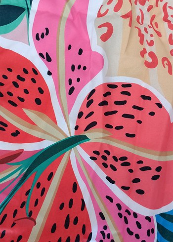 Renkli Desenli Drapeli Mini Bohem Elbise - Görsel 3