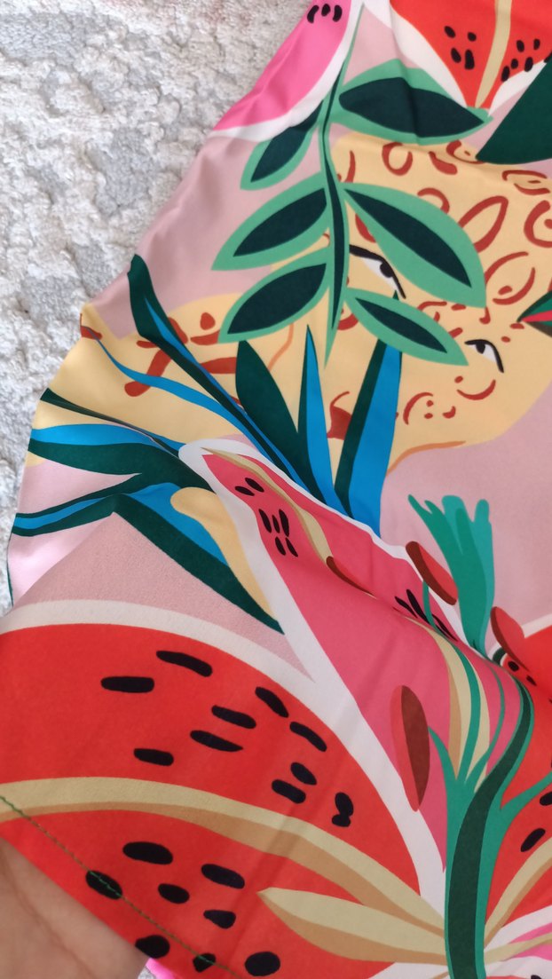 Renkli Desenli Drapeli Mini Bohem Elbise - Görsel 4