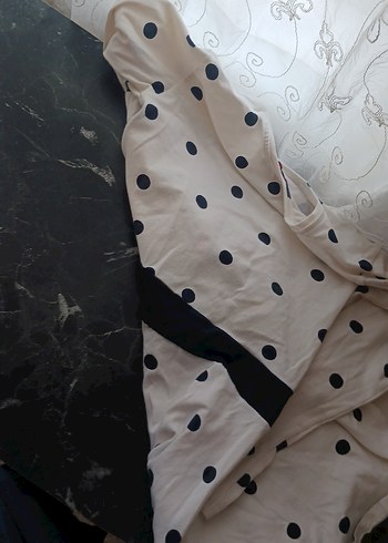 Uzun Kollu Puantiyeli Kız Elbisesi - Görsel 7