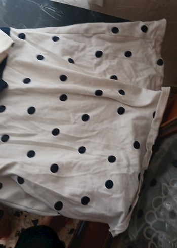 Uzun Kollu Puantiyeli Kız Elbisesi - Görsel 6