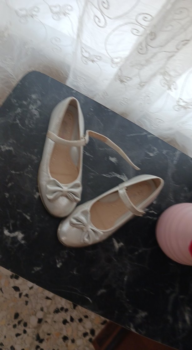 Kız Çocuk Beyaz Fiyonk Detaylı Babet - Görsel 4