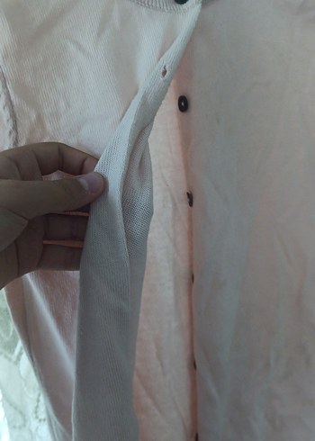 Pembe Düğmeli Kız Hırka - Görsel 3