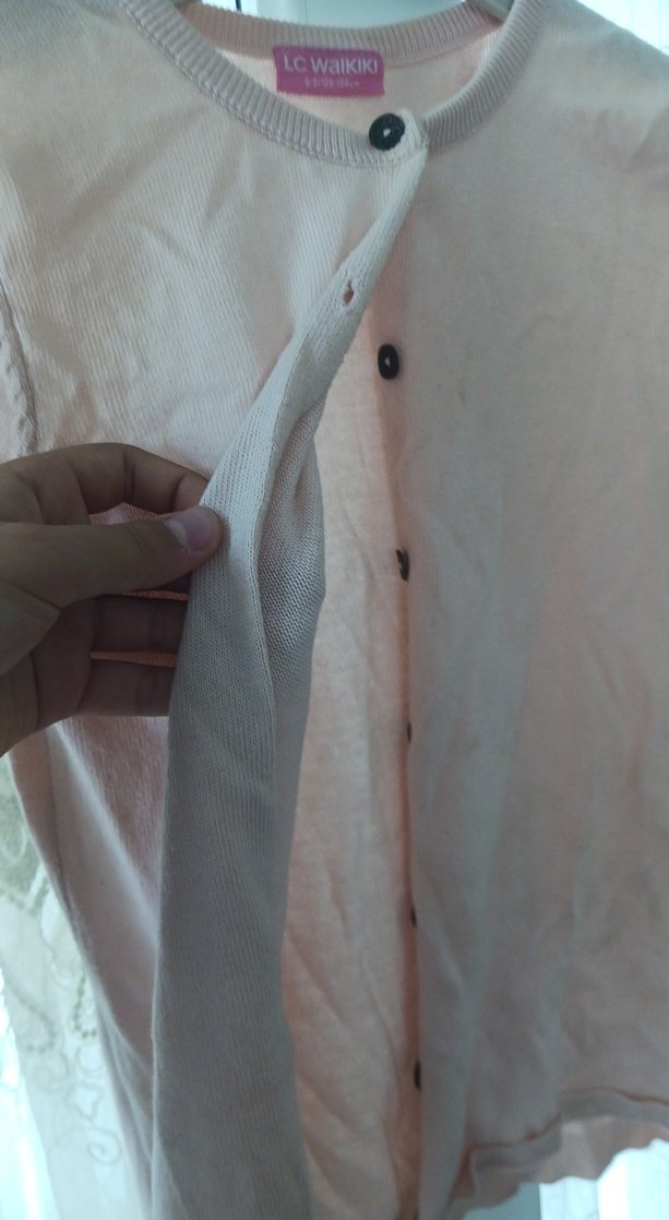 Pembe Düğmeli Kız Hırka - Görsel 3