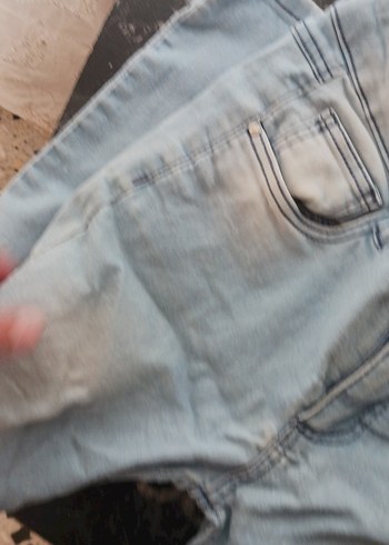 Kemer Detaylı Kız Çocuk Gri Denim Pantolon - Görsel 6