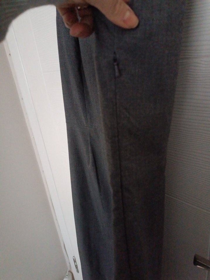 Gri  Midi  Elbise - Görsel 4