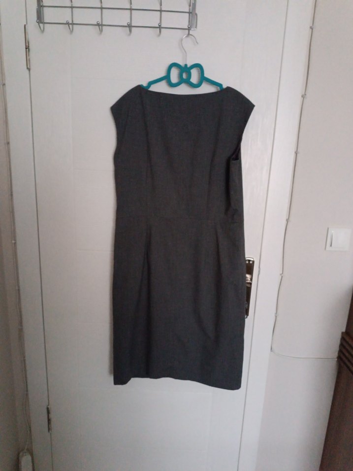 Gri  Midi  Elbise - Görsel 3