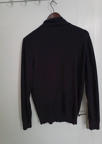 Fermuarlı Siyah Erkek Yün Hırka - Görsel 3