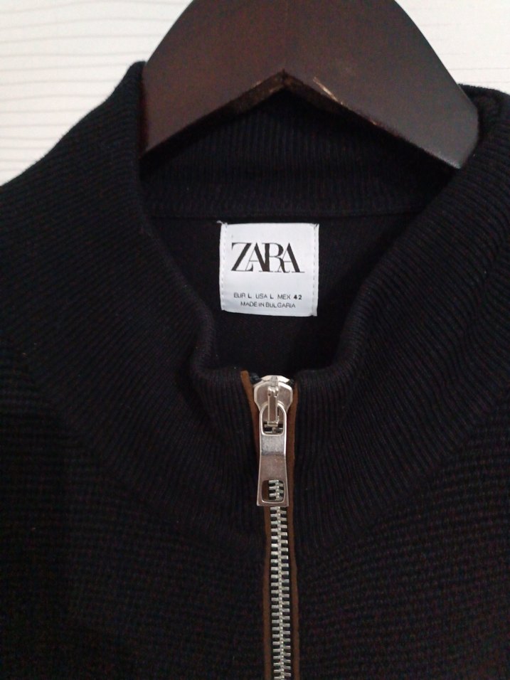 Fermuarlı Siyah Erkek Yün Hırka - Görsel 2