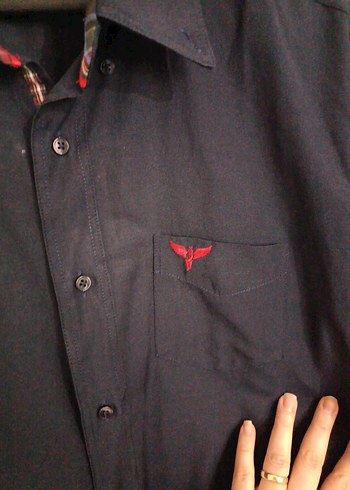 Erkek Lacivert Denim Uzun Kollu Gömlek - Görsel 3