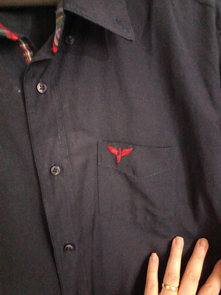 Erkek Lacivert Denim Uzun Kollu Gömlek - Görsel 3