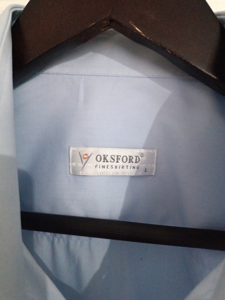 Mavi Keten Erkek Gömlek Uzun Kollu - Görsel 3